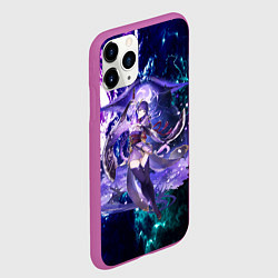 Чехол iPhone 11 Pro матовый БААЛ РАЙДЕН СЁГУН, НЕОНОВЫЕ МОЛНИИ ГЕНШИН ИМПАКТ, цвет: 3D-фиолетовый — фото 2