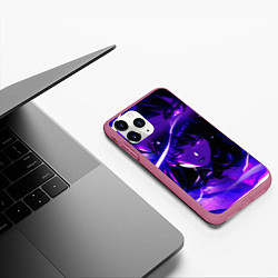 Чехол iPhone 11 Pro матовый SHOGUN RAIDEN GENSHIN IMPACT НА СПИНЕ, цвет: 3D-малиновый — фото 2