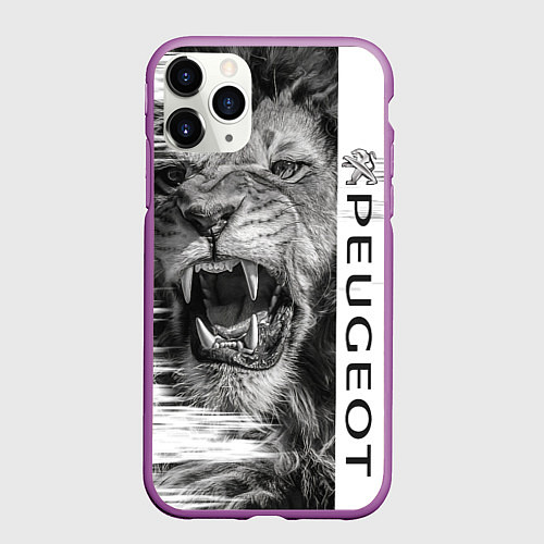 Чехол iPhone 11 Pro матовый Peugeotlion / 3D-Фиолетовый – фото 1