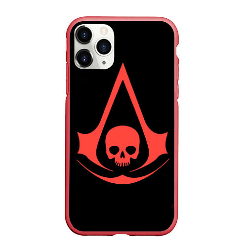 Чехол iPhone 11 Pro матовый Assassins creed ubisoft / 3D-Красный – фото 1