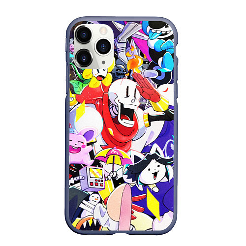 Чехол iPhone 11 Pro матовый UNDERTALE ГЕРОИ ИГРЫ ПАТТЕРН / 3D-Серый – фото 1