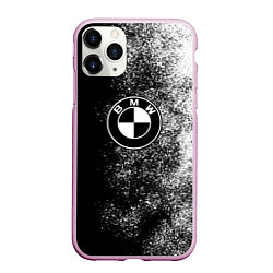 Чехол iPhone 11 Pro матовый BMW ЧБ Логотип, цвет: 3D-розовый