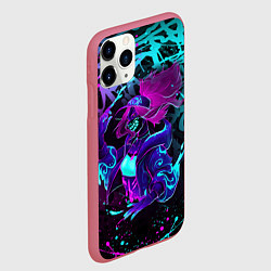Чехол iPhone 11 Pro матовый KDA NEON GRAFFITI LEAGUE OF LEGENDS, цвет: 3D-малиновый — фото 2