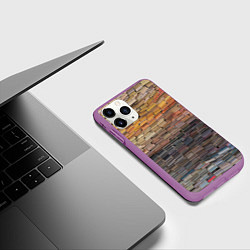 Чехол iPhone 11 Pro матовый Книжные кирпичики знаний, цвет: 3D-фиолетовый — фото 2
