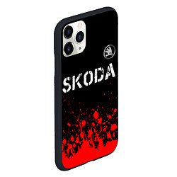 Чехол iPhone 11 Pro матовый ШКОДА Skoda - Краски, цвет: 3D-черный — фото 2