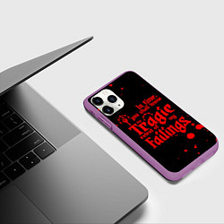 Чехол iPhone 11 Pro матовый DARKEST DUNGEON RED, БРЫЗГИ КРОВИ, цвет: 3D-фиолетовый — фото 2