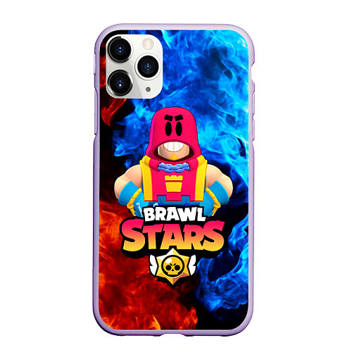 Чехол iPhone 11 Pro матовый BRAWL STARS GROM БРАВЛ СТАРС ГРОМ / 3D-Светло-сиреневый – фото 1