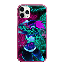 Чехол iPhone 11 Pro матовый KDA NEON DRAGONS LEAGUE OF LEGENDS НЕОНОВЫЕ ДРАКОН, цвет: 3D-малиновый