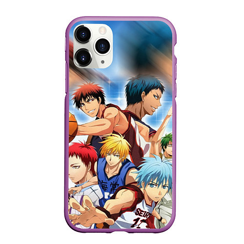 Чехол iPhone 11 Pro матовый KUROKO BASKETBALL КОМАНДА / 3D-Фиолетовый – фото 1