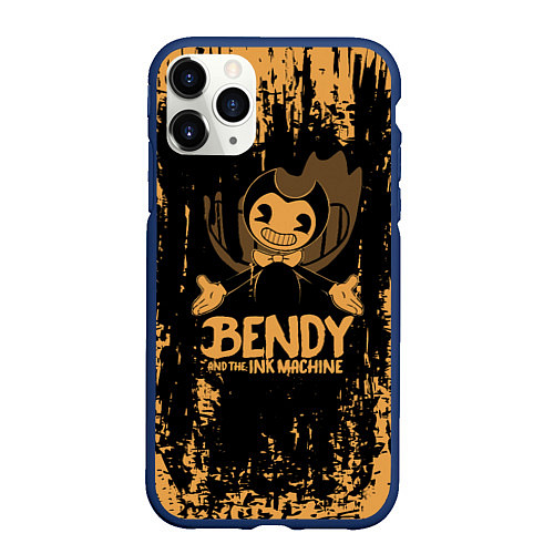 Чехол iPhone 11 Pro матовый Bendy and the Ink Machine Бенди и чернильная машин / 3D-Тёмно-синий – фото 1