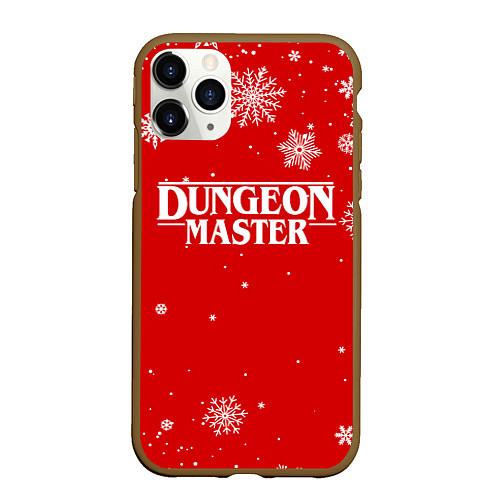 Чехол iPhone 11 Pro матовый ГАЧИМУЧИ DUNGEON MASTER НОВОГОДНИЙ / 3D-Коричневый – фото 1