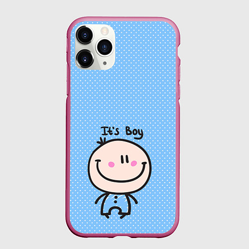 Чехол iPhone 11 Pro матовый Its boy / 3D-Малиновый – фото 1