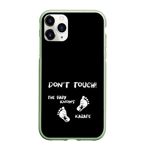 Чехол iPhone 11 Pro матовый Dont touch / 3D-Салатовый – фото 1