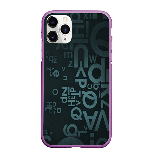 Чехол iPhone 11 Pro матовый Хаотичные мысли гения / 3D-Фиолетовый – фото 1