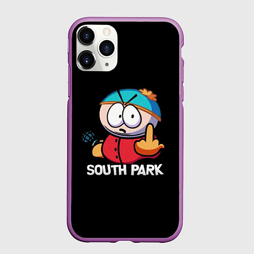 Чехол iPhone 11 Pro матовый Южный парк Эрик South Park / 3D-Фиолетовый – фото 1
