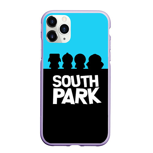 Чехол iPhone 11 Pro матовый Южный парк персонажи South Park / 3D-Светло-сиреневый – фото 1