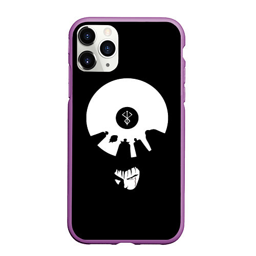 Чехол iPhone 11 Pro матовый BERSERK ЧБ / 3D-Фиолетовый – фото 1