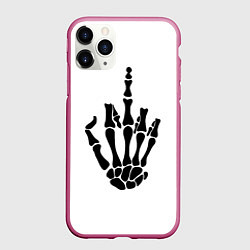 Чехол iPhone 11 Pro матовый Fuck you,чел, цвет: 3D-малиновый