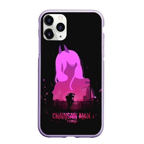 Чехол iPhone 11 Pro матовый Chainsaw Man Power / 3D-Светло-сиреневый – фото 1