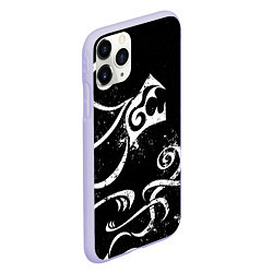 Чехол iPhone 11 Pro матовый ТАТУИРОВКА ДРАКЕНА WHITE AND BLACK, цвет: 3D-светло-сиреневый — фото 2