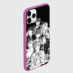 Чехол iPhone 11 Pro матовый BTS БТС под звездным небом, вот они слева направо, цвет: 3D-фиолетовый — фото 2