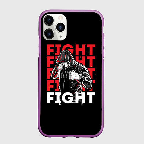 Чехол iPhone 11 Pro матовый FIGHT FIGHT FIGHT / 3D-Фиолетовый – фото 1