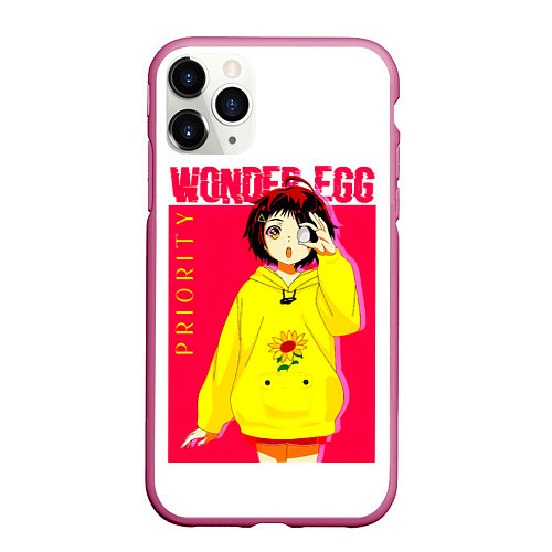 Чехол iPhone 11 Pro матовый Priority Wonder Egg / 3D-Малиновый – фото 1