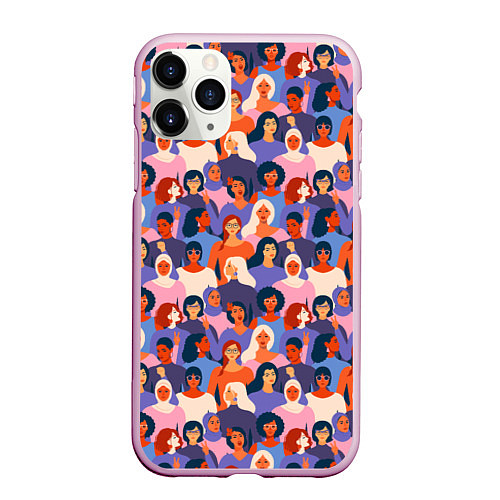 Чехол iPhone 11 Pro матовый Девушки Girls / 3D-Розовый – фото 1