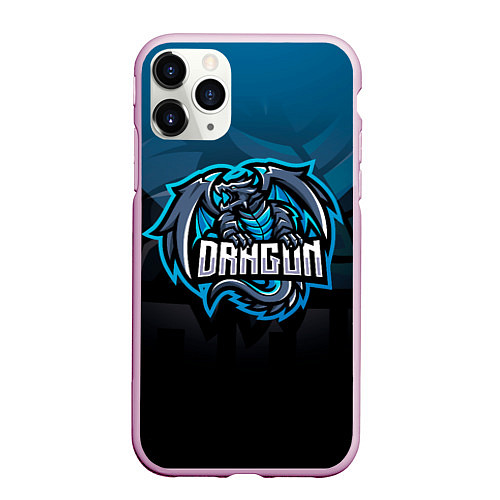 Чехол iPhone 11 Pro матовый Дракон dragon / 3D-Розовый – фото 1