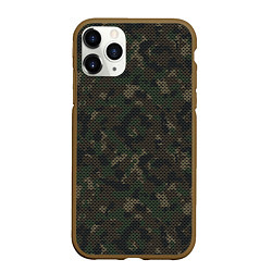 Чехол iPhone 11 Pro матовый Камуфляж: лесной, цвет: 3D-коричневый