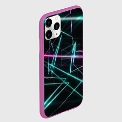 Чехол iPhone 11 Pro матовый Лазерная композиция, цвет: 3D-фиолетовый — фото 2