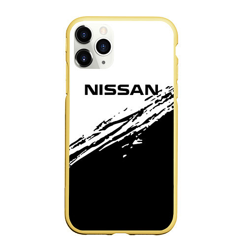 Чехол iPhone 11 Pro матовый Nissan ниссан / 3D-Желтый – фото 1