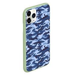 Чехол iPhone 11 Pro матовый Синий Камуфляж Camouflage, цвет: 3D-салатовый — фото 2