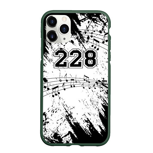 Чехол iPhone 11 Pro матовый 228 Ноты / 3D-Темно-зеленый – фото 1