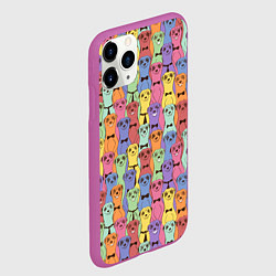 Чехол iPhone 11 Pro матовый Красочные Сурикаты, цвет: 3D-фиолетовый — фото 2