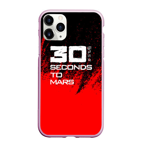 Чехол iPhone 11 Pro матовый 30 Seconds to Mars: Брызги / 3D-Розовый – фото 1