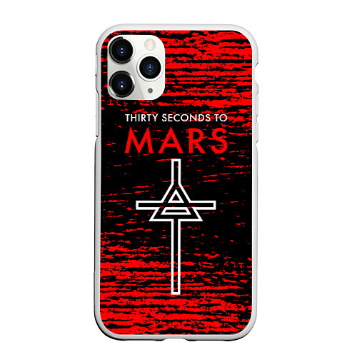Чехол iPhone 11 Pro матовый 30 Seconds to Mars - До марса 30 сек / 3D-Белый – фото 1