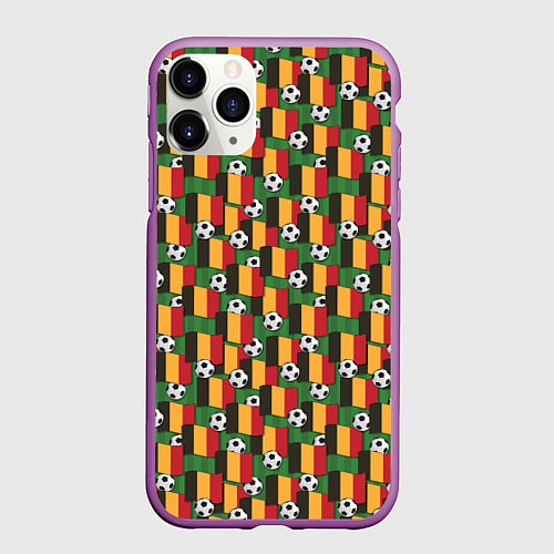 Чехол iPhone 11 Pro матовый Бельгия футбол / 3D-Фиолетовый – фото 1