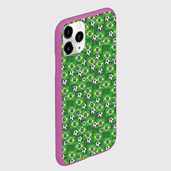 Чехол iPhone 11 Pro матовый Бразилия футбол, цвет: 3D-фиолетовый — фото 2