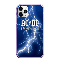 Чехол iPhone 11 Pro матовый ACDC гроза с молнией, цвет: 3D-светло-сиреневый