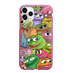 Чехол iPhone 11 Pro матовый Pepe BOMBING, цвет: 3D-малиновый