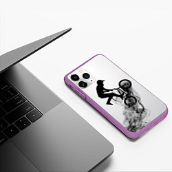 Чехол iPhone 11 Pro матовый ВЕЛОСПОРТ BMX Racing, цвет: 3D-фиолетовый — фото 2