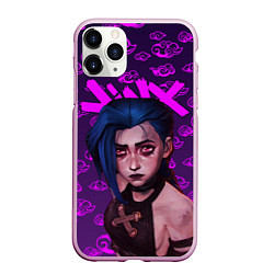 Чехол iPhone 11 Pro матовый League Of Legends ARCANE JINX НЕОН