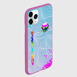 Чехол iPhone 11 Pro матовый 6IX9INE Gooba Брызги, цвет: 3D-фиолетовый — фото 2