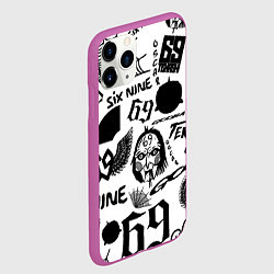 Чехол iPhone 11 Pro матовый 6IX9INE - Pattern, цвет: 3D-фиолетовый — фото 2