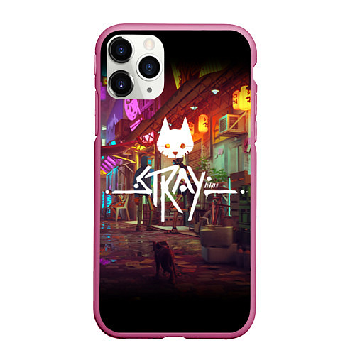 Чехол iPhone 11 Pro матовый Stray: Poster / 3D-Малиновый – фото 1