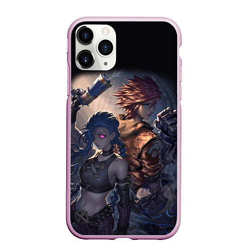 Чехол iPhone 11 Pro матовый League Of Legends Джинкс и Вай / 3D-Розовый – фото 1