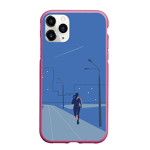 Чехол iPhone 11 Pro матовый Пробежка / 3D-Малиновый – фото 1