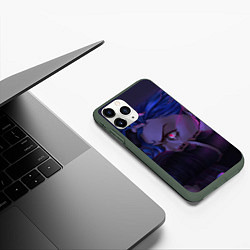 Чехол iPhone 11 Pro матовый Jinx Powder - Джинкс Паудер, цвет: 3D-темно-зеленый — фото 2
