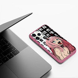 Чехол iPhone 11 Pro матовый AHEGAO ZERO TWO Зеро ту ахегао, цвет: 3D-малиновый — фото 2